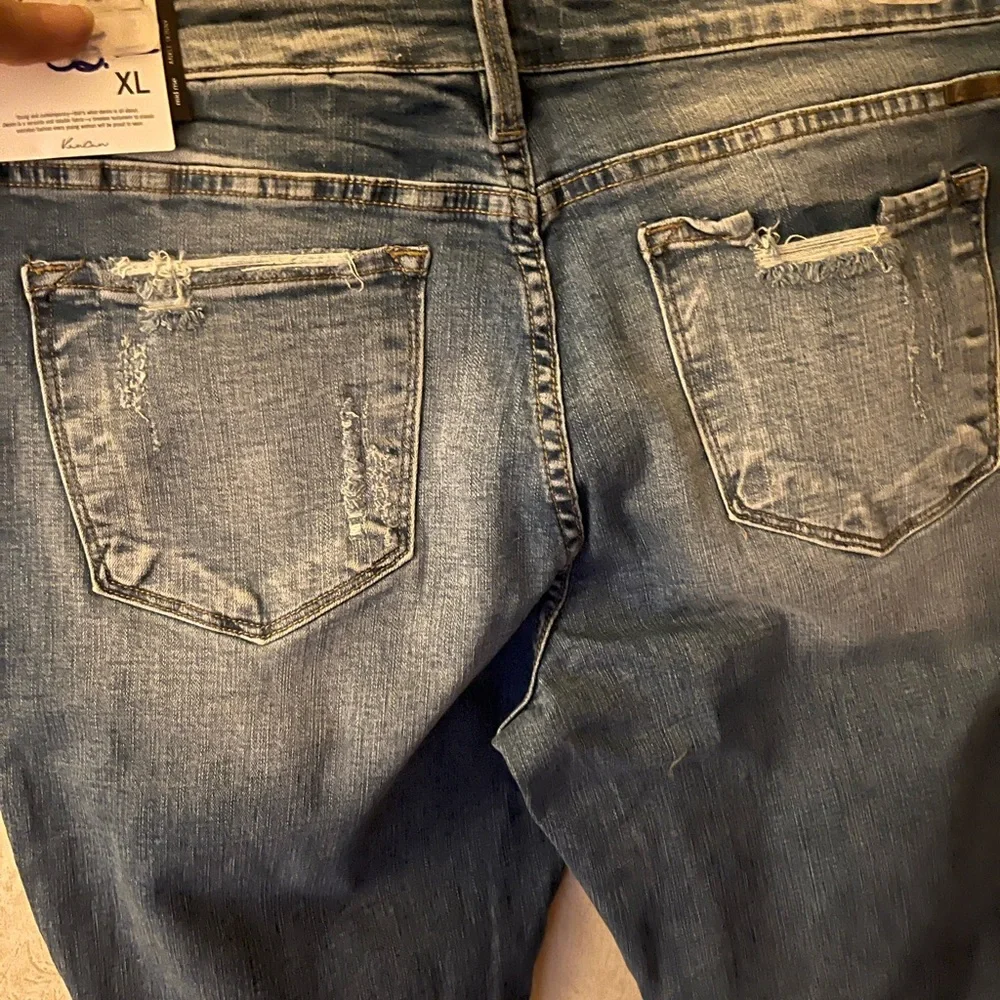 Kancan Mid-Rise Ankle Skinny Blue Jeans - Picture 8 of 9